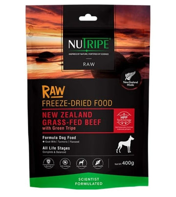 Nutripe Dog Raw Freeze-Dried NZ Grass-Fed Beef with Beef Green Tripe 400g