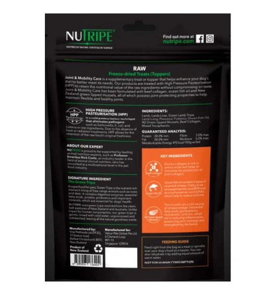 Nutripe Dog Raw Freeze-Dried Treats Toppers Joint & Mobility Care 50g