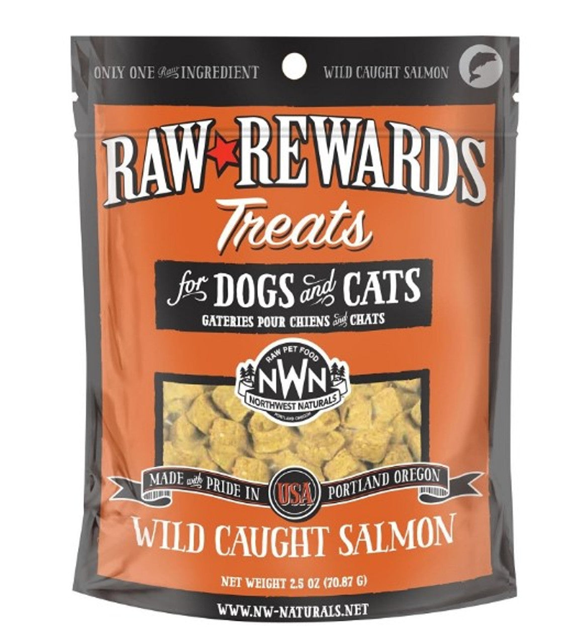 Northwest Naturals Dogs & Cats Raw Rewards Wild Caught Salmon Treats 2.5oz