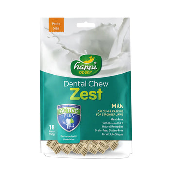 Happi Skippi Zest Petite 2.5-inch Dental Chew Milk 25g | 25gx50pcs | 150g (18pcs)