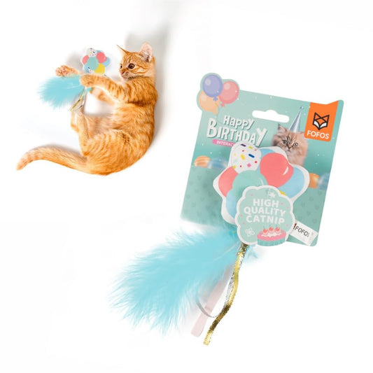 Fofos Birthday Cat Toy - Balloon Feather