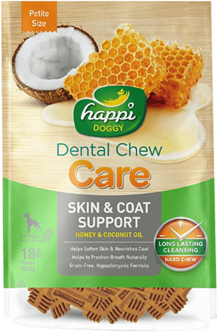 Happi Skippi Care Regular Dental Dog Chew Skin & Coat