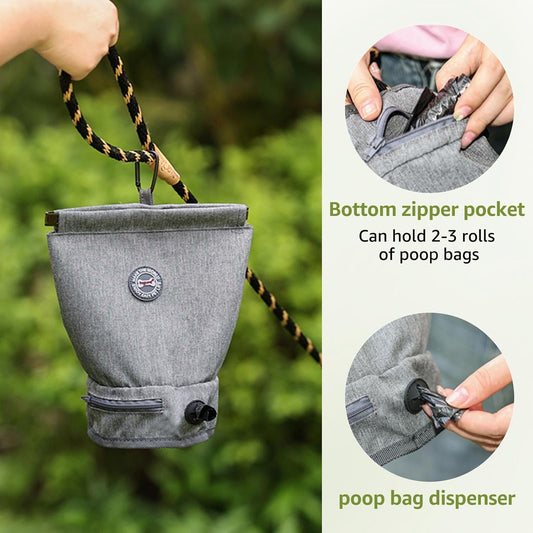 Poop Bag Carrier - Grey/ Black