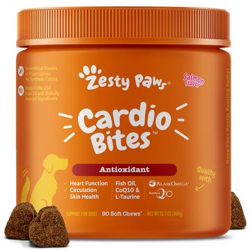 Zesty Paws Cardio Bites Dog Supplements (Salmon) 90 Soft Chews