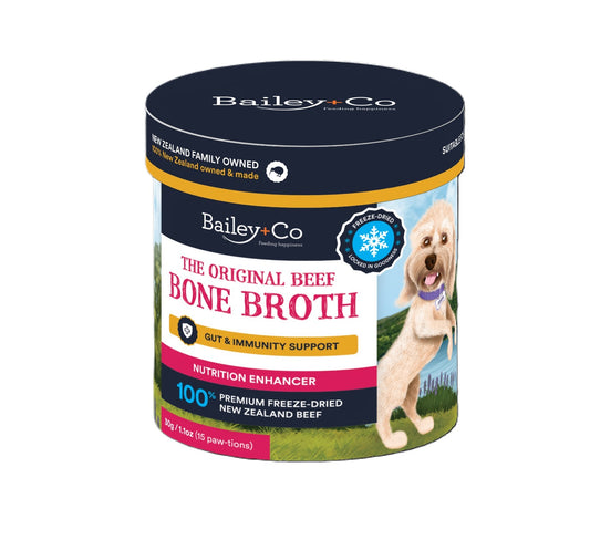 Bailey+Co Freeze Dried Beef Bone Broth for Dogs & Cats – Gut & immunity support 30g | 65g