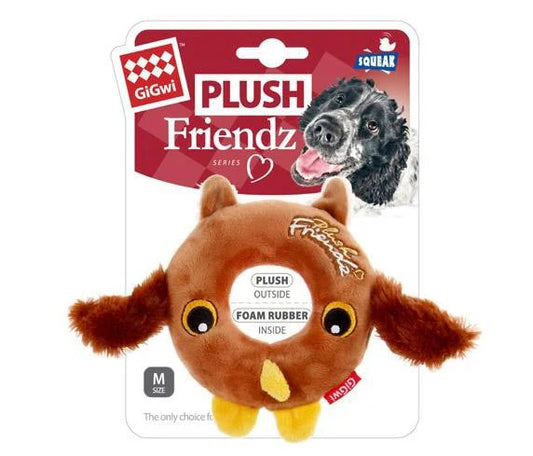 Gigwi Plush Friendz Donut Toy Fox | Frog | Squirrel | Owl