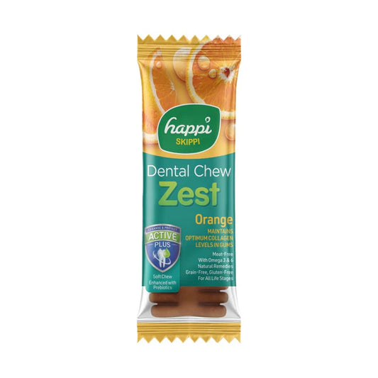 Happi Skippi Zest Petite 2.5-inch Dental Chew Orange 25g | 25gx50pcs | 150g (18pcs)