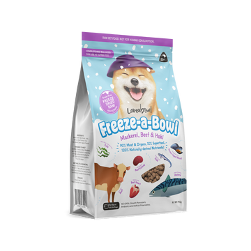 Loveabowl Freeze-a-Bowl Freeze Dried Dog Food Mackerel Beef & Hoki 5g | 140g | 425g