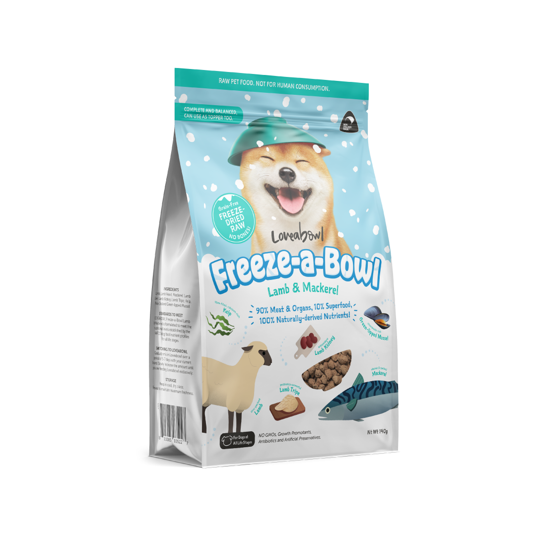 Loveabowl Freeze-a-Bowl Freeze Dried Dog Food Lamb & Mackerel 5g | 140g | 425g