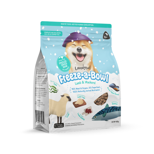 Loveabowl Freeze-a-Bowl Freeze Dried Dog Food Lamb & Mackerel 5g | 140g | 425g