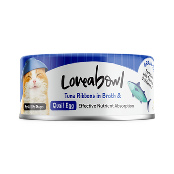 Loveabowl Cat Tuna Ribbons & Quail Egg in Broth 70g