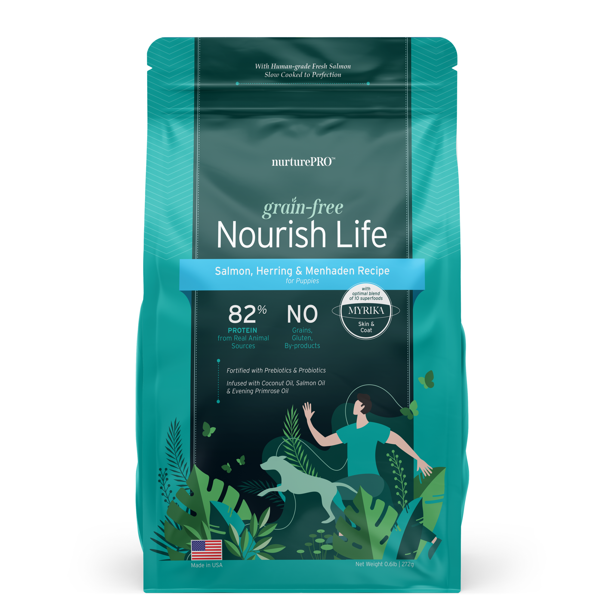 Nurture Pro Nourish Life Slow-cooked Grain-free Dry Dog Food Puppies (Salmon,Herring,and Menhaden Recipe) 272g | 1.36kg | 4.99kg | 9.08kg