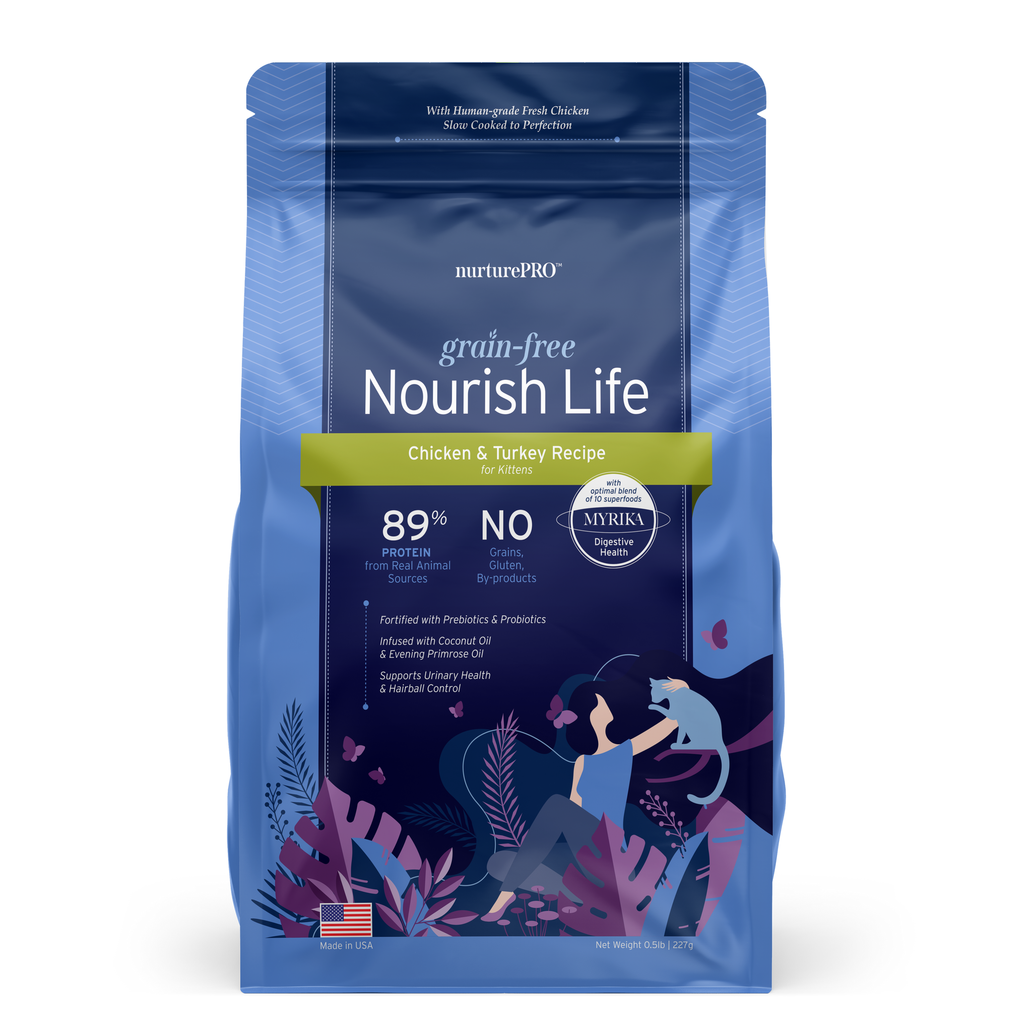 Nurture Pro Nourish Life Slow-cooked Grain-free Dry Cat Food Kitten (Chicken & Turkey) 227g | 1.11kg | 4.99kg