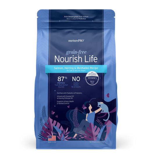 Nurture Pro Nourish Life Slow-cooked Grain-free Dry Cat Food (Salmon,Herring,and Menhaden Recipe) 227g | 1.11kg |4.99kg