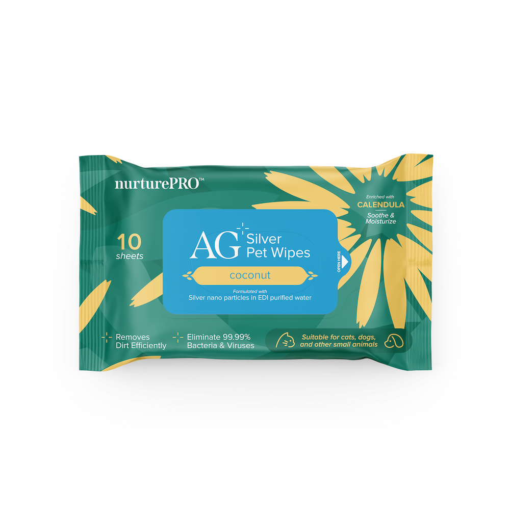 Nurture Pro AG Silver Pet Wipes (Coconut) 10 sheets | 100 sheets | 100 sheets x24