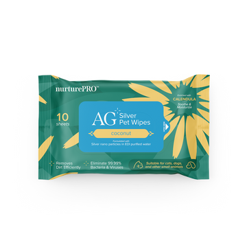 Nurture Pro AG Silver Pet Wipes (Coconut) 10 sheets | 100 sheets | 100 sheets x24