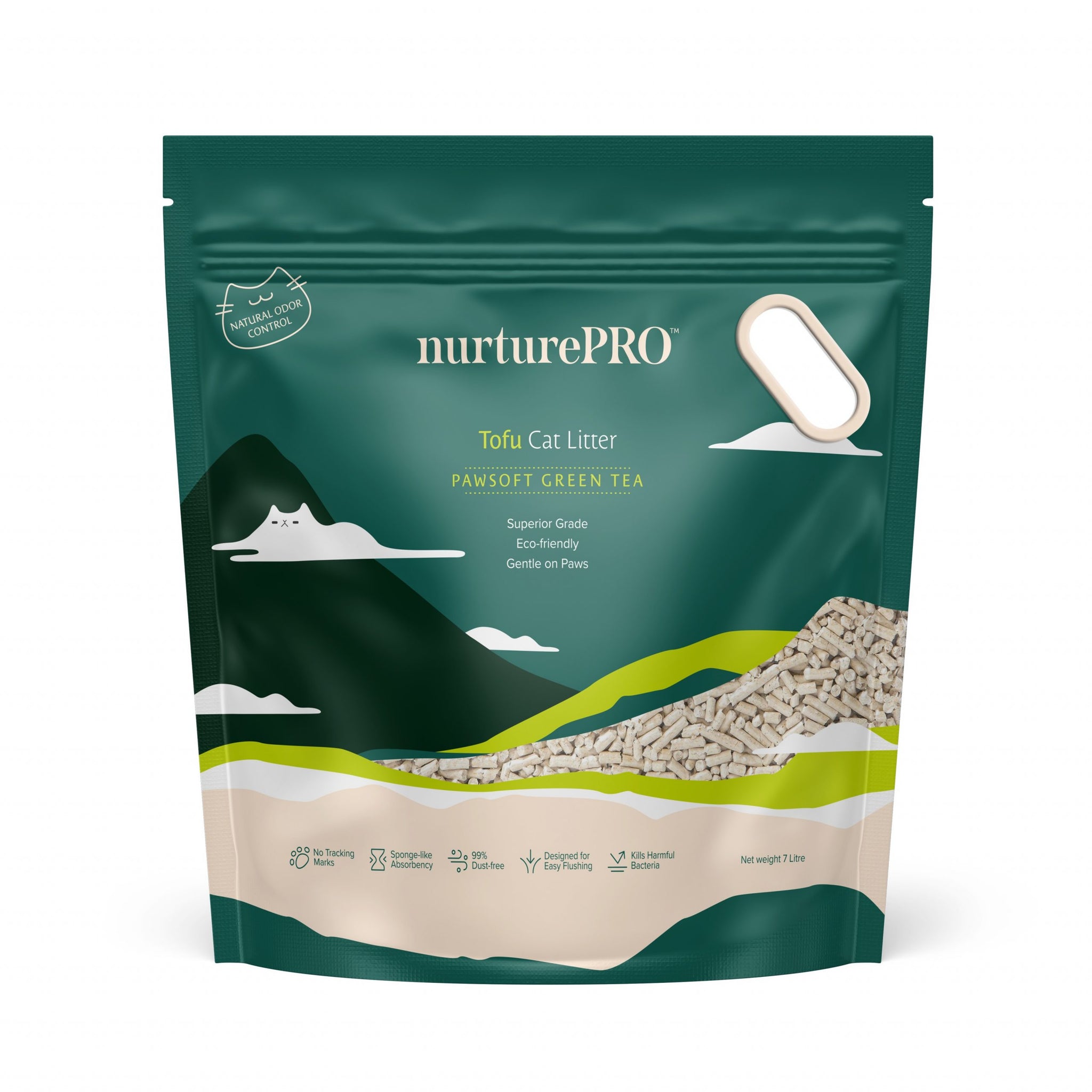 Nurture Pro Pawsoft Tofu Cat Litter (Green Tea) 7L | 7L x6