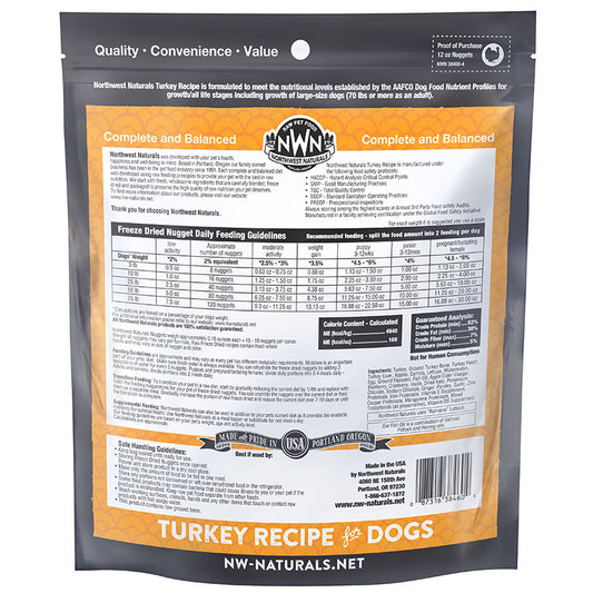 Northwest Naturals Dog Turkey Freeze-Dried Nuggets 12oz | 25oz