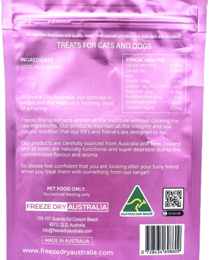 Freeze Dry Australia Treats Pig Snout 100g - Cat & Dog