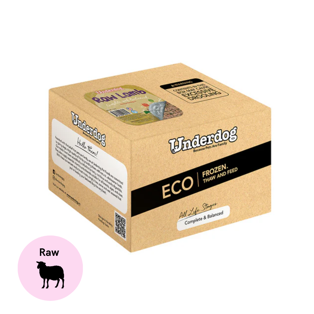 Underdog Raw Lamb Complete & Balanced Eco Pack Frozen Dog Food 3kg (20 x 150g)