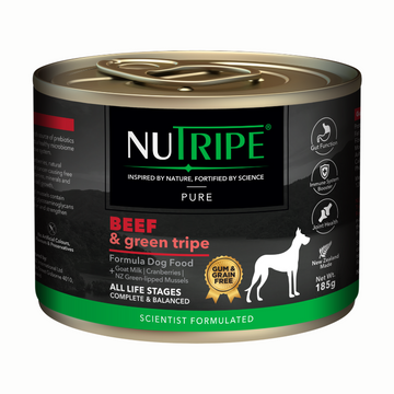 Nutripe Dog Gum & Grain Free Pure Beef & Green Tripe 185g