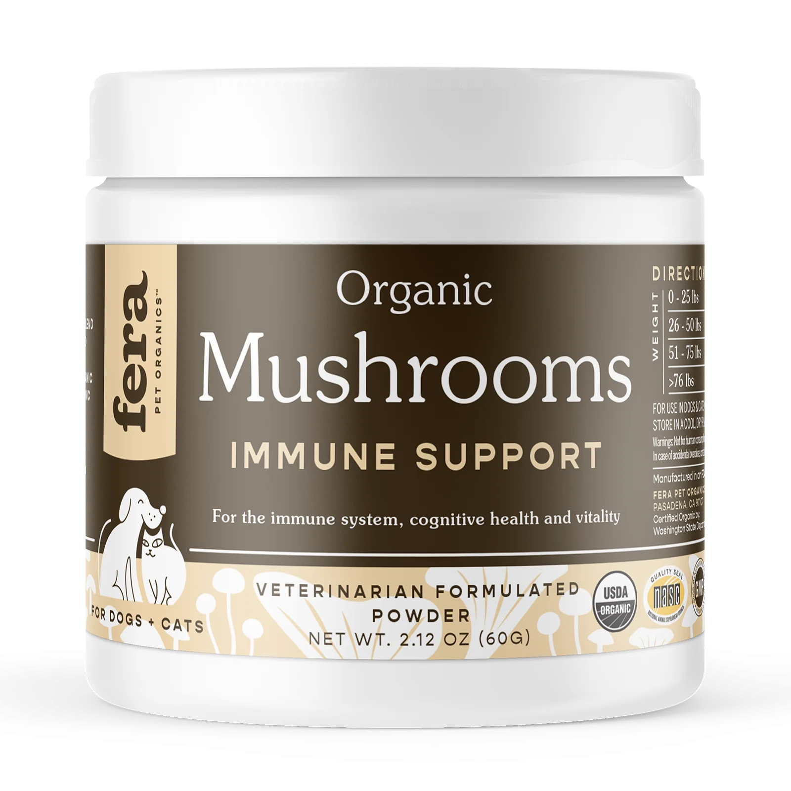 Fera Pets Organic Mushroom Blend for Immune Support 2.12oz