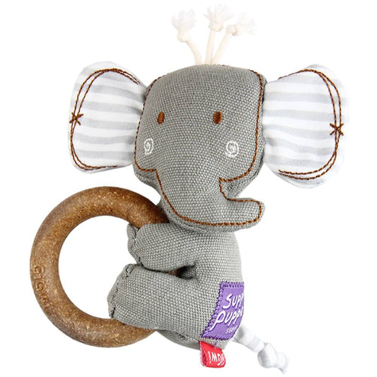 Gigwi Suppa Puppa with Wooden Ring (Squeaker) Elephant | Monkey | Lion