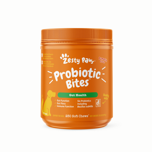 Zesty Paws Dog Probiotic Bites Gut Health Pumpkin 90 | 250 soft chews