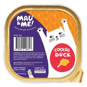 Mau&Me Cooked Duck Fresh Frozen Cat Food 150g