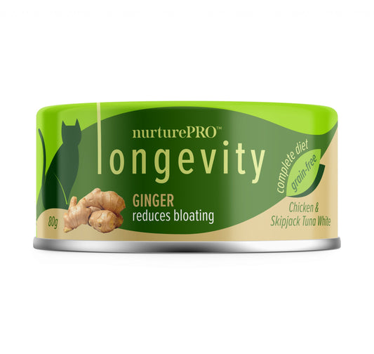 Nurture Pro Longevity Chicken & Skipjack Tuna Cat Wet Food (Ginger) 80g / Can | 24 Cans / Carton