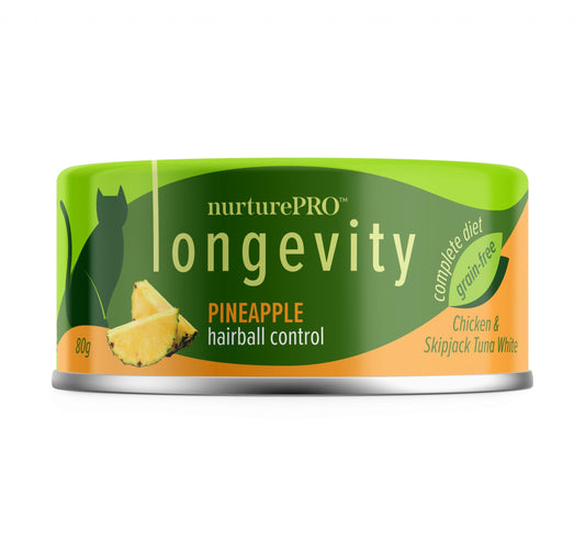 Nurture Pro Longevity Chicken & Skipjack Tuna Cat Wet Food (Pineapple) 80g / Can | 24 Cans / Carton