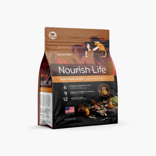 Nurture Pro Nourish Life Slow-cooked Dry Cat Food Mature 7+ (Chicken) 300g | 1.8kg | 5.7kg