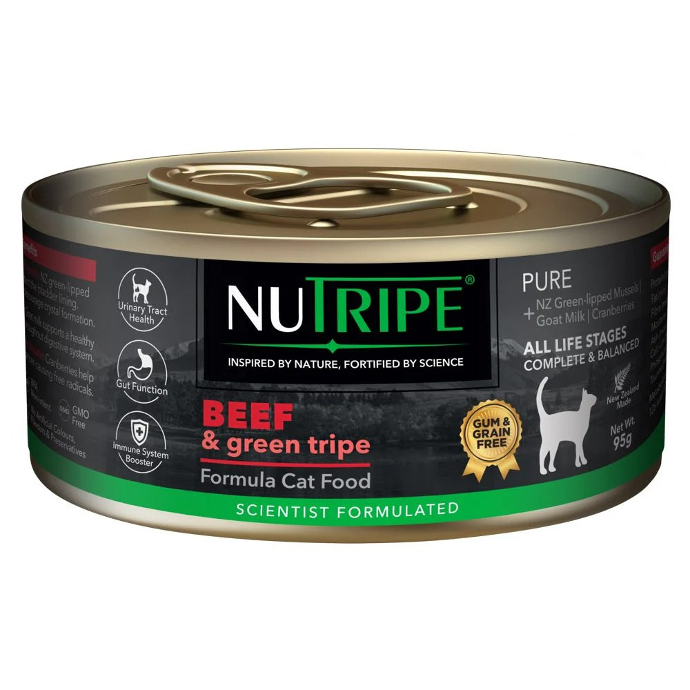 Nutripe Cat Gum & Grain Free Pure Beef & Green Tripe 95g