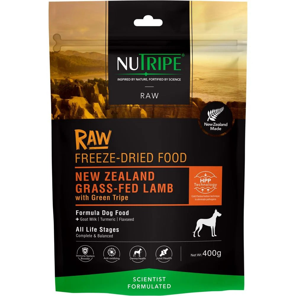 Nutripe Dog Raw Freeze-Dried NZ Grass-Fed Lamb with Lamb Green Tripe 400g