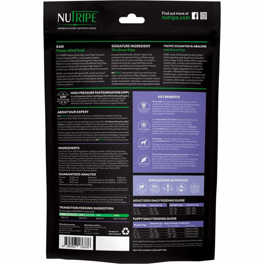 Nutripe Dog Raw Freeze-Dried Pacific Ocean Fish & Abalone with Green Tripe 400g