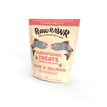 Rawr Rawr Superfoods Treats Freeze Dried Raw 50g - Duck Salmon/ Kangaroo