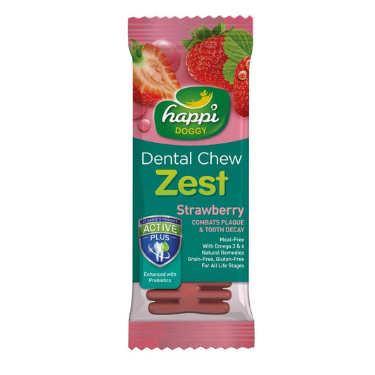 Happi Skippi Zest Petite 2.5-inch Dental Chew Strawberry 25g | 25gx50pcs | 150g (18pcs)