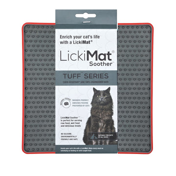 LickiMat Tuff Soother Cat - Suitable For Toy Destroyers - Red